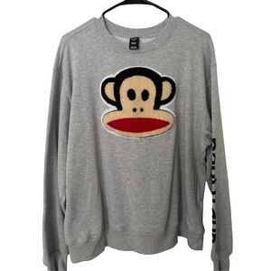 Paul Frank Gray Crewneck Sweater with Monkey Patch